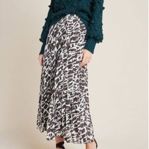 ✨ Anthropologie Maeve Hildi Pleated Midi Skirt Sz 8